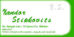 nandor stipkovits business card